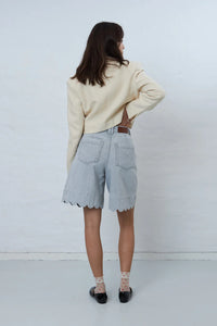 Scallop Edge Denim Shorts - Last One (size 36)