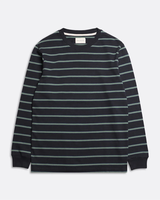 Tres Stripe Long Sleeved T-Shirt Black/Forest Green