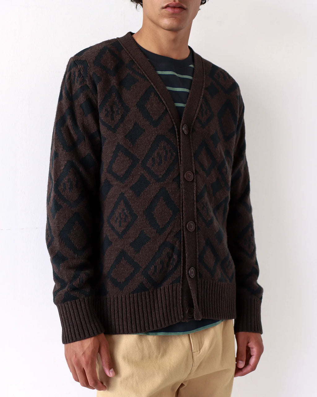 Buckley Brown/Black Geo Cardigan - Size Small