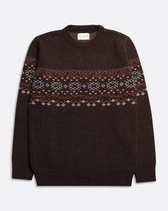 UICHI Fairisle Knit Jumper Snow Brown