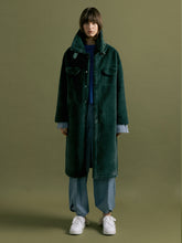 Forest Green Shearling Bonded Coat