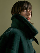 Forest Green Shearling Bonded Coat