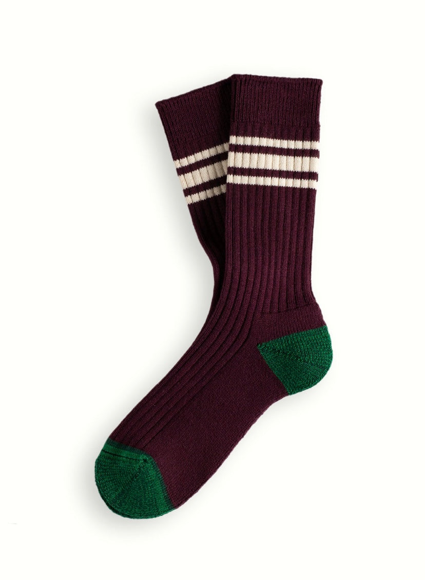 Nautical Turn Beach Break Burgundy Socks (39-45)