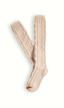 Wool Collection High Knee Cable Knit Natural  Socks (36-39)- Last One