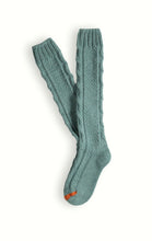 Wool Collection High Knee Cable Knit Green Socks (36-39)