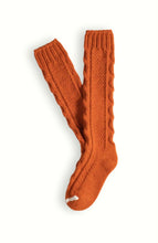 Wool Collection High Knee Cable Knit Orange Socks (36-39)