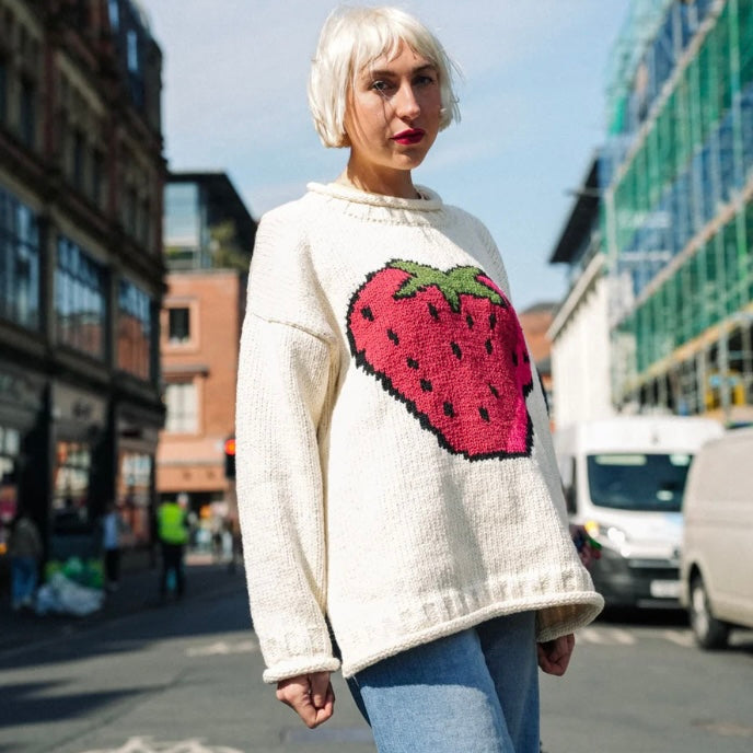 Strawberry Cotton Pullover Cream
