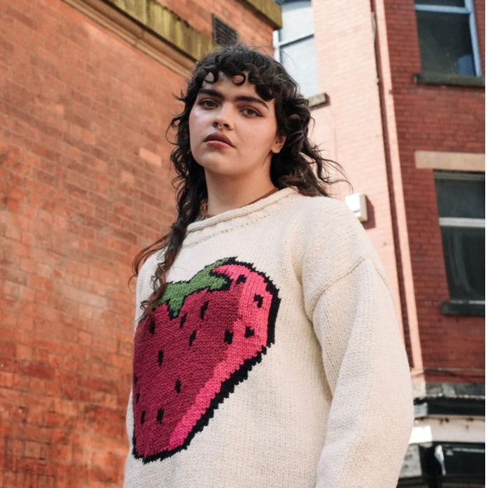Strawberry Cotton Pullover Cream
