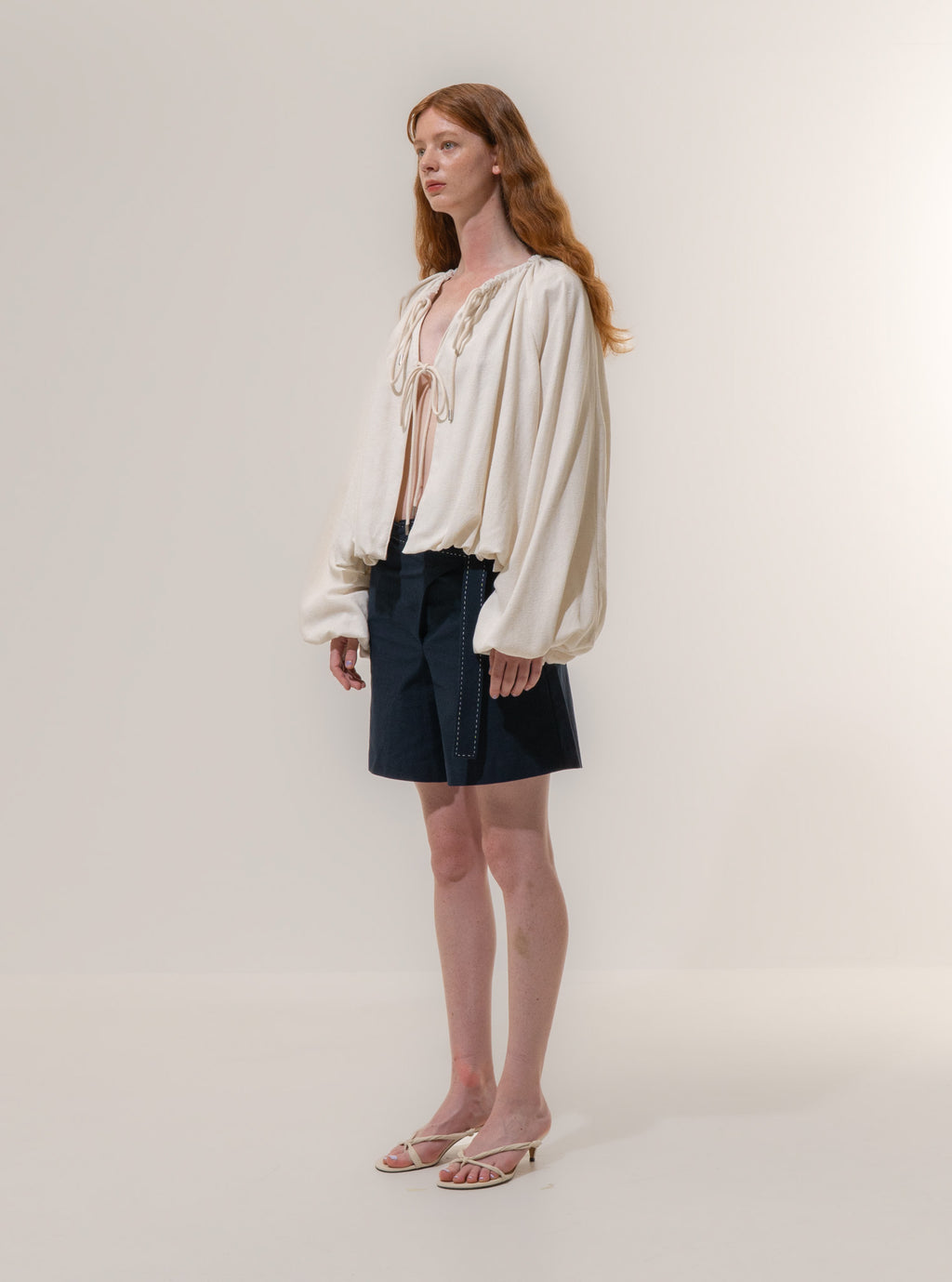 Off White Drawstring Volume Jacket