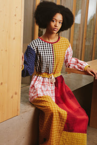 Slade Dress in Patchwork Check