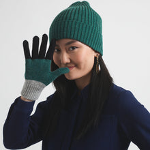Grey Colourblock Wool Gloves