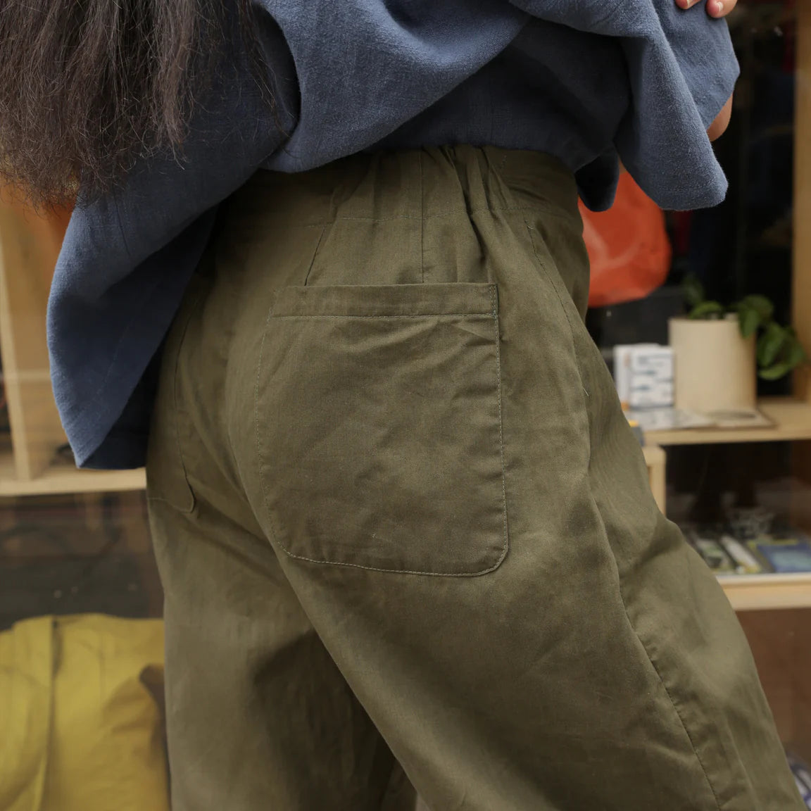 Moss Herringbone Buoy Trousers