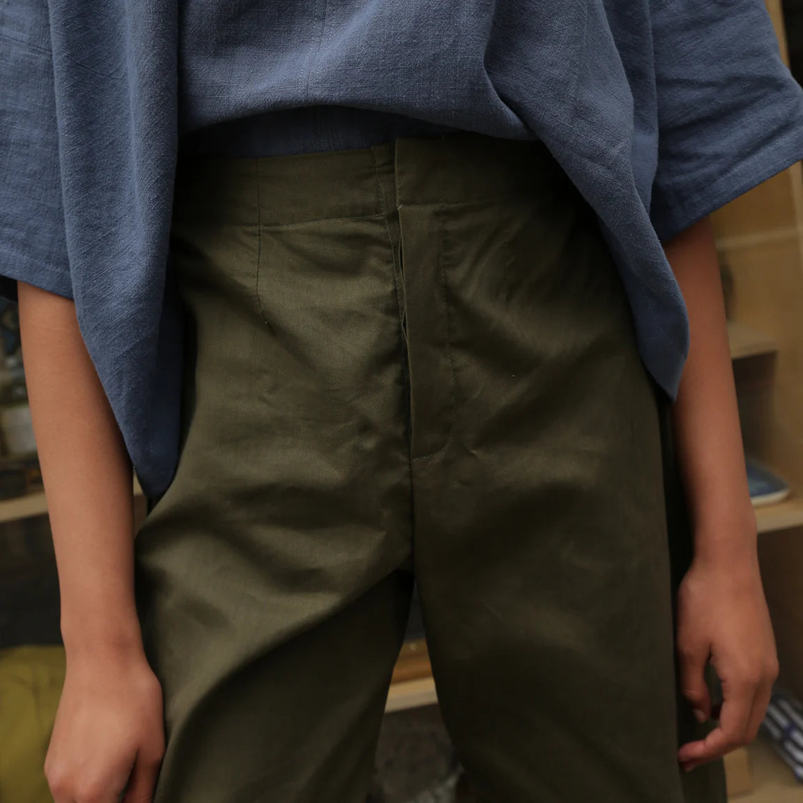 Moss Herringbone Buoy Trousers
