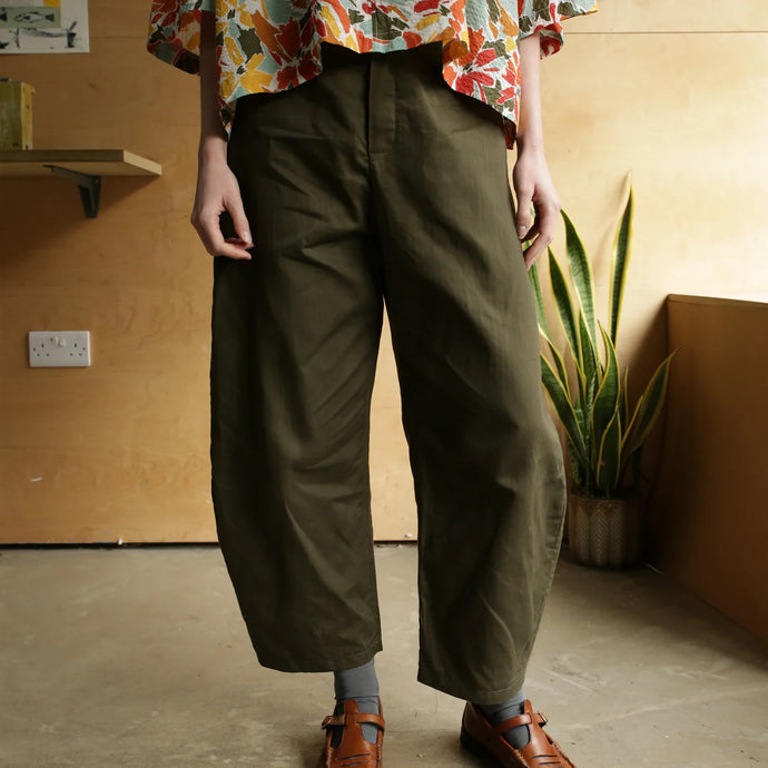 Moss Herringbone Buoy Trousers