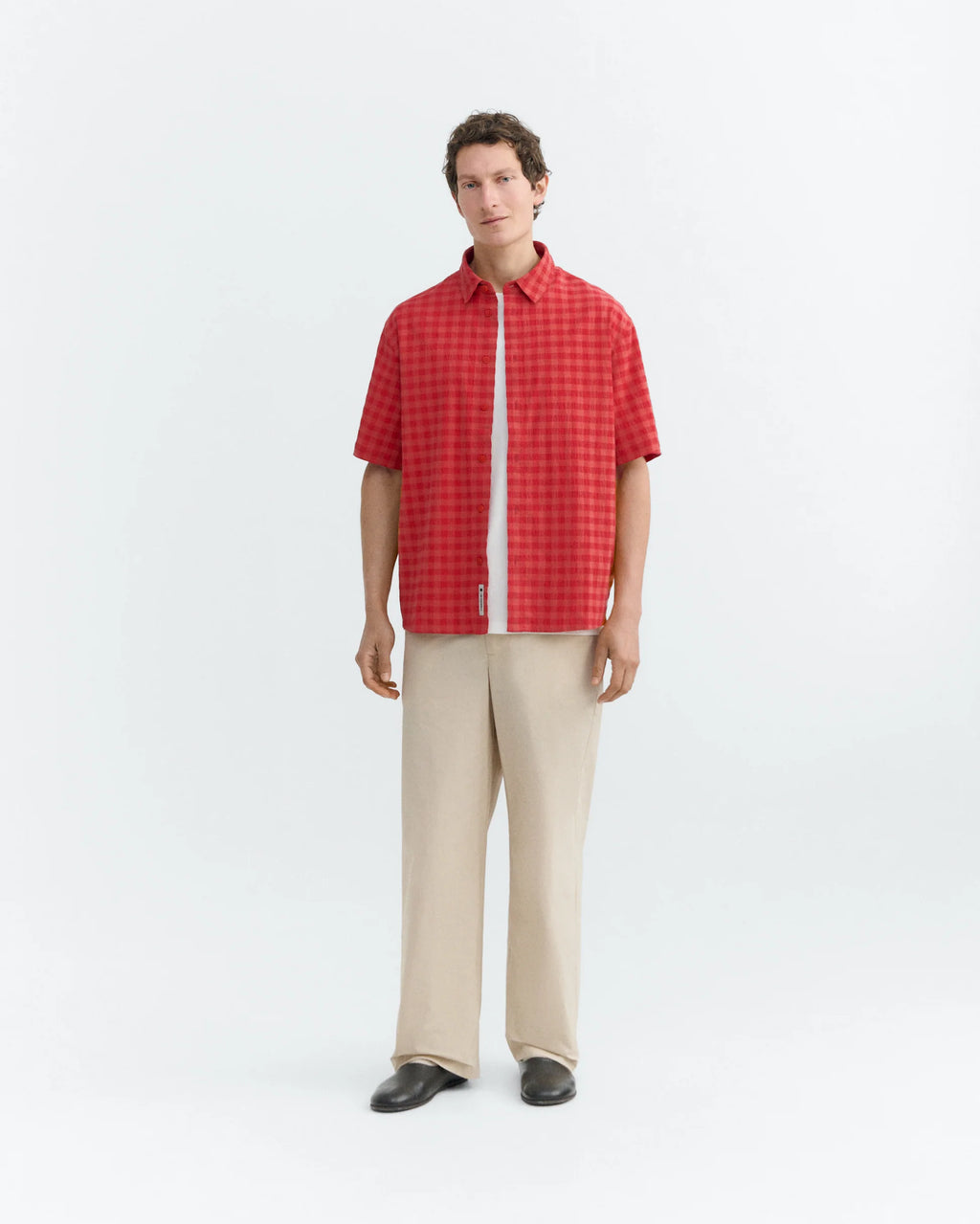 Red Check Seersucker Paddy Shirt - Last One