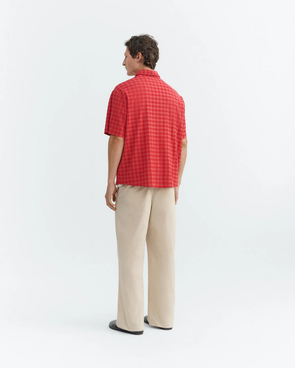 Red Check Seersucker Paddy Shirt - Last One