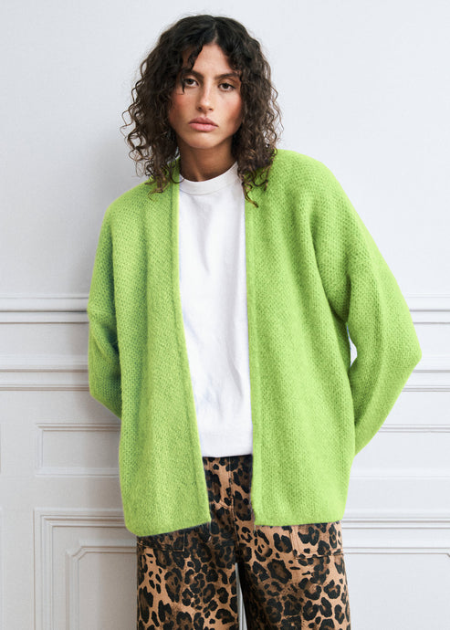 Lime Knitted Cardigan