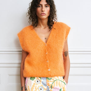 Orange Knitted Gilet
