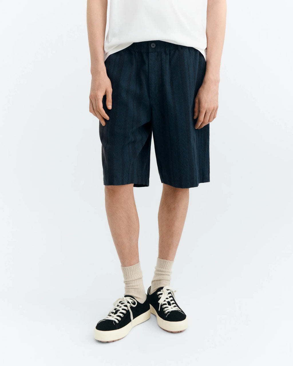 Navy Dappled Stripe Gasper Shorts