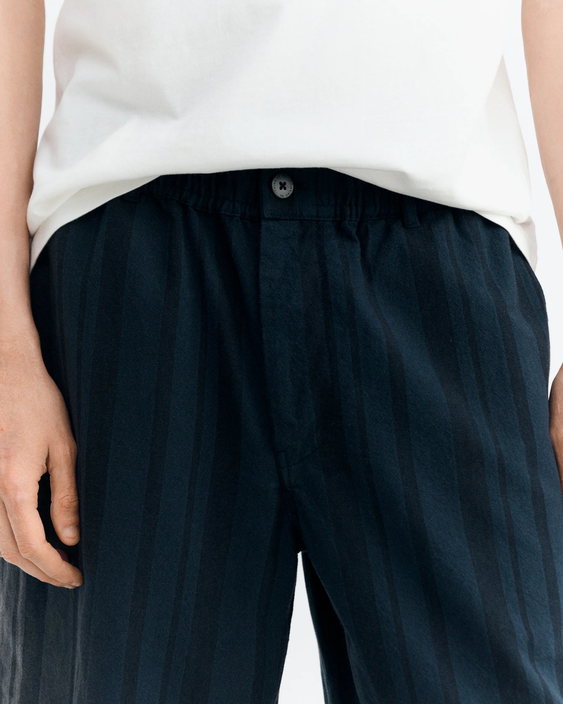 Navy Dappled Stripe Gasper Shorts