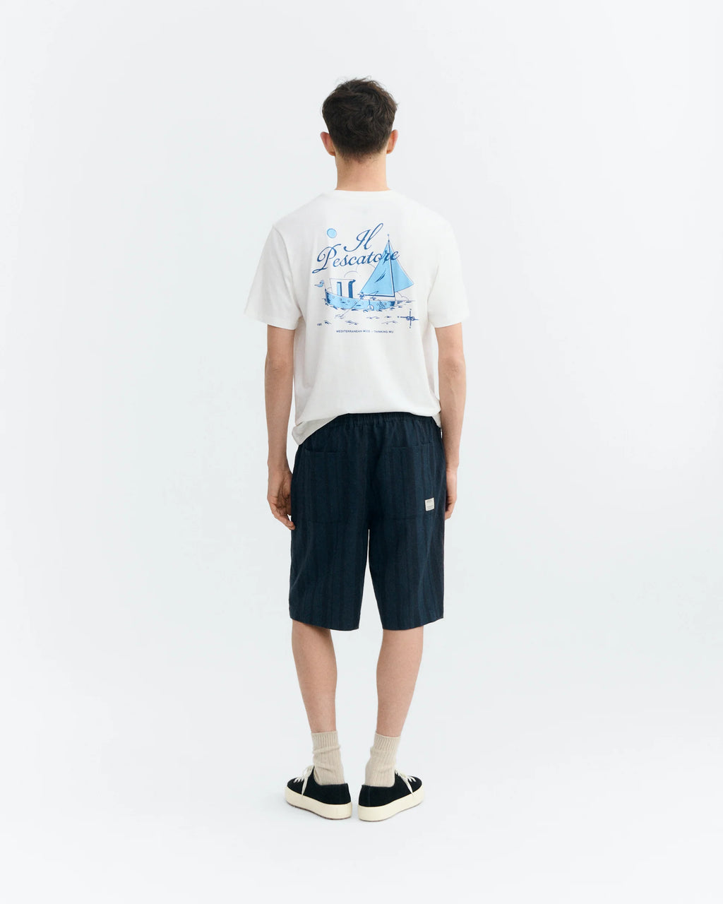 Navy Dappled Stripe Gasper Shorts