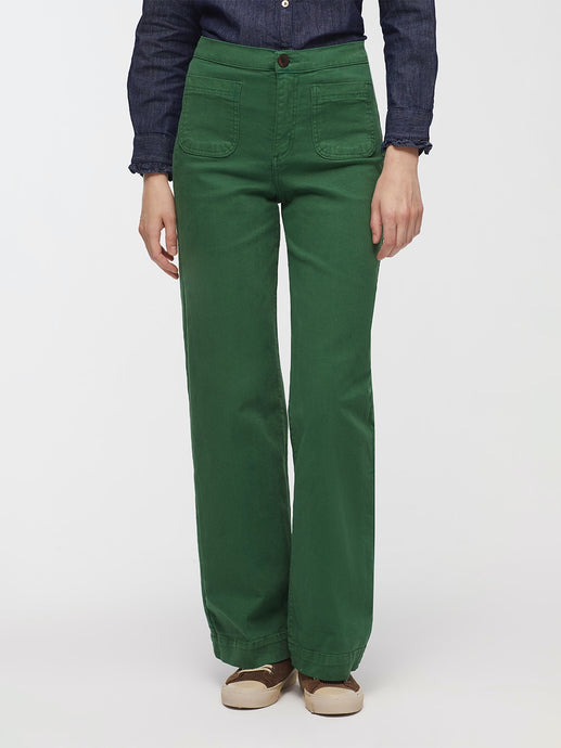 Forest Green Twill Bootcut Trousers - Last Pair (size 40)