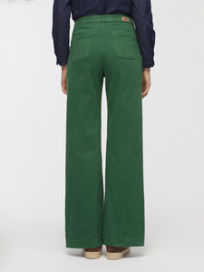 Forest Green Twill Bootcut Trousers