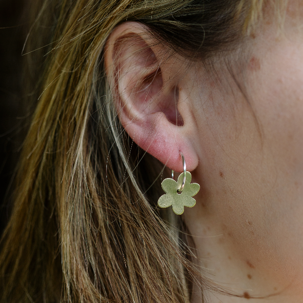 Poppy Brass and Silver Earrings