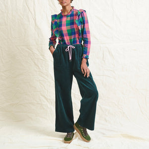 Teal Corduroy Trousers