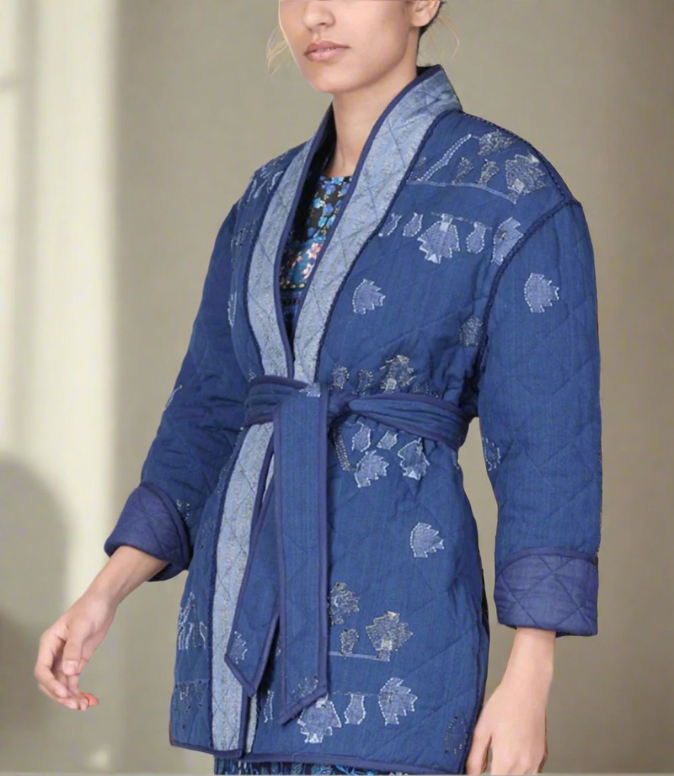 Indigo Quilted Jacket - size S/M