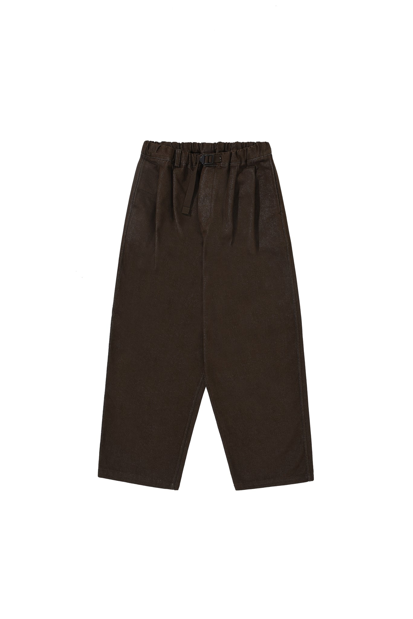 Brown Two Tuck Wide Denim Pants