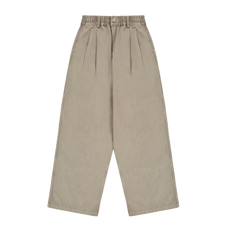 Light Beige Two Tuck Wide Kation Pants