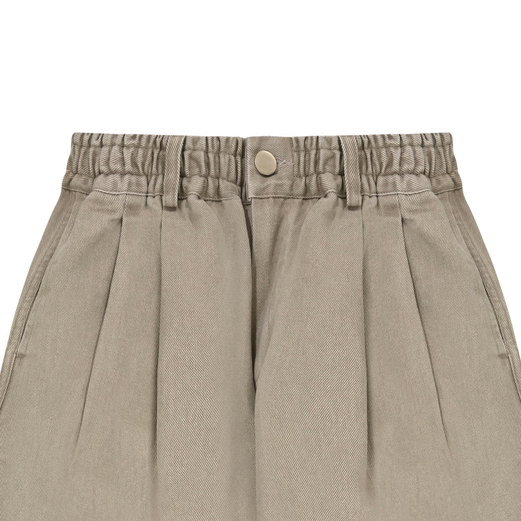 Light Beige Two Tuck Wide Kation Pants