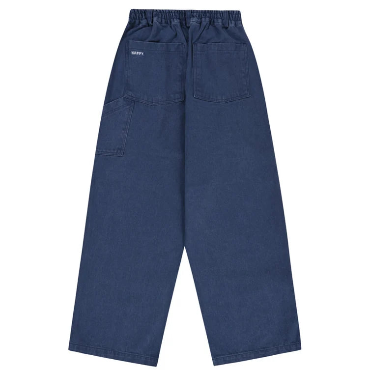 Blue Two Tuck Wide Denim Pants