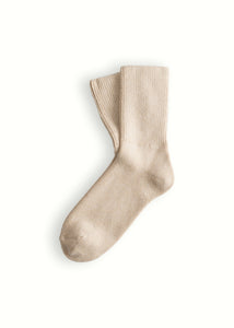 Wool Collection Smooth Knit Raw White Socks (36-39)