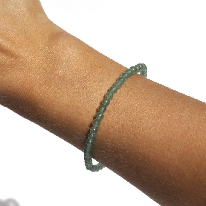 Dainty Green Aventurine Bead Bracelet for Good Luck and Prosperity