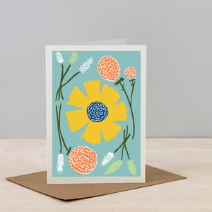 Blue All Occasions Dried Flower Card