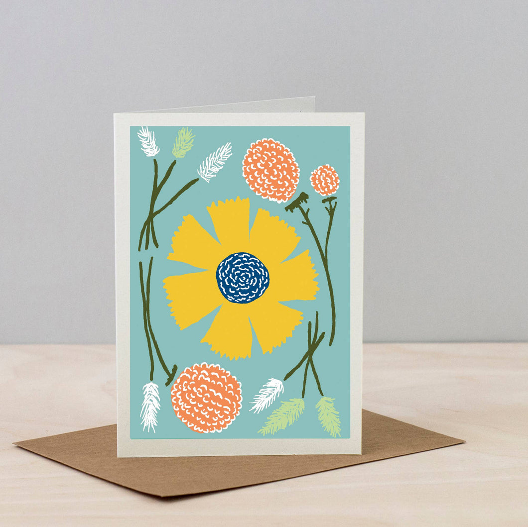 Blue All Occasions Dried Flower Card