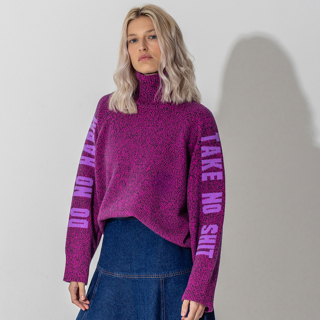 Do No Harm Take No Shit Merino Funnel Jumper