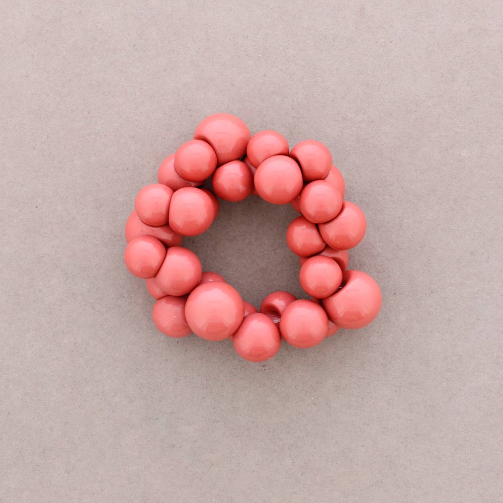 Rose Pink Resin Bead Bracelet