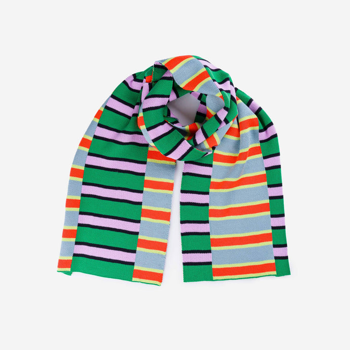 Zipper Stripe Big Scarf: Poppy Stone Blue