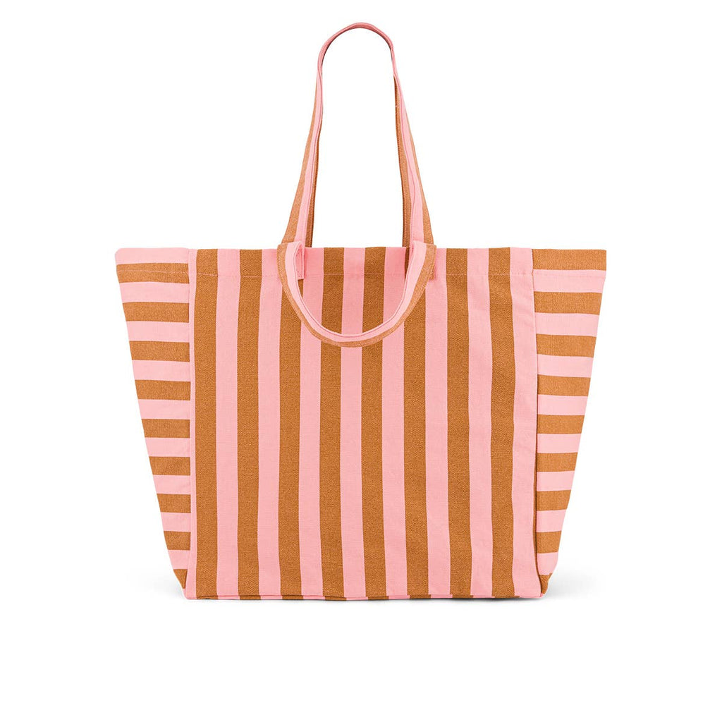 Caramel and Strawberry Stripes Elisa Tote Bag