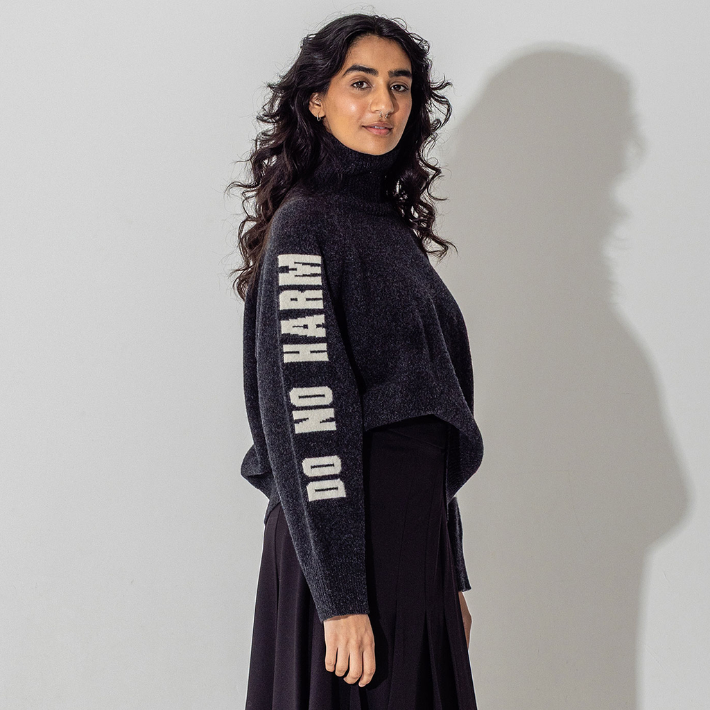 Do No Harm Take No Shit Merino Funnel Jumper