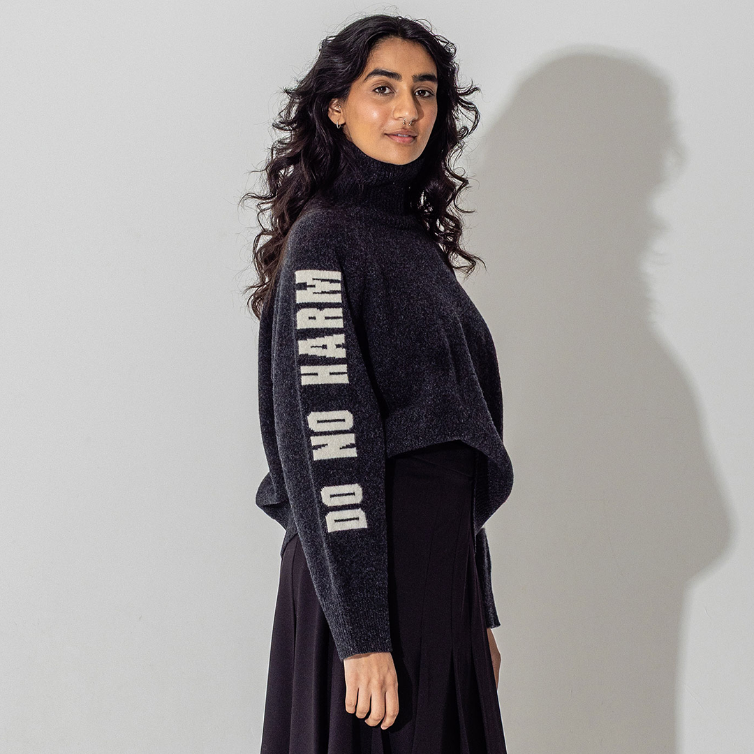 Do No Harm Take No Shit Merino Funnel Jumper