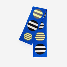 Stripe Dot Big Scarf: Cobalt