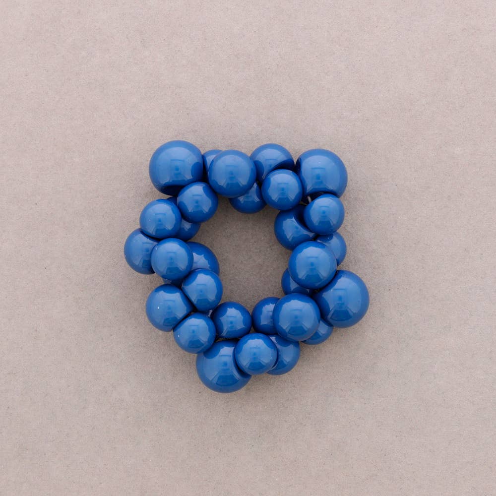 Dark Blue Resin Bead Bracelet
