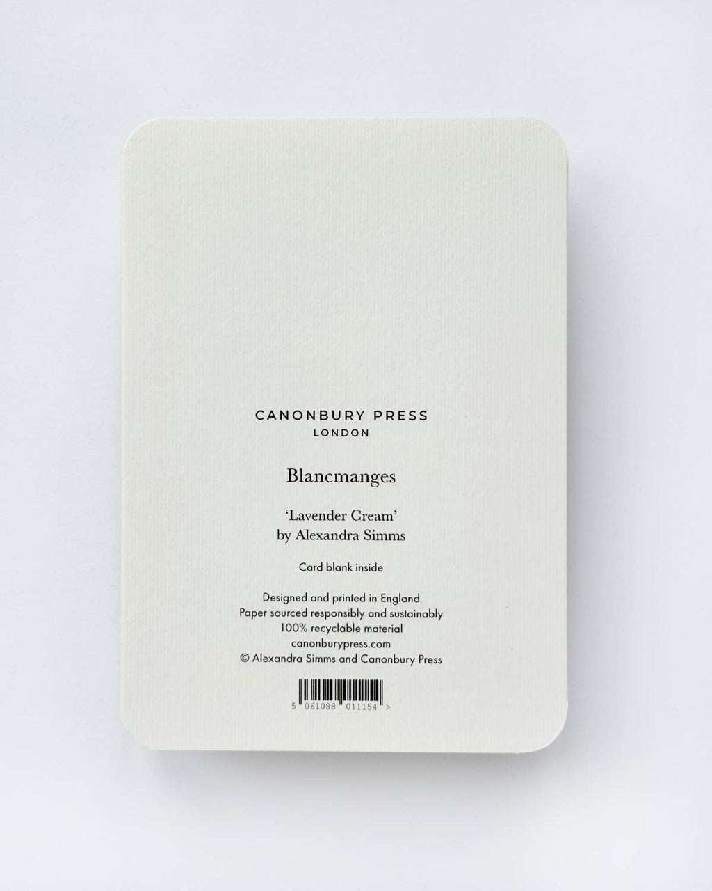 Lavender Cream Blancmange Greeting Card