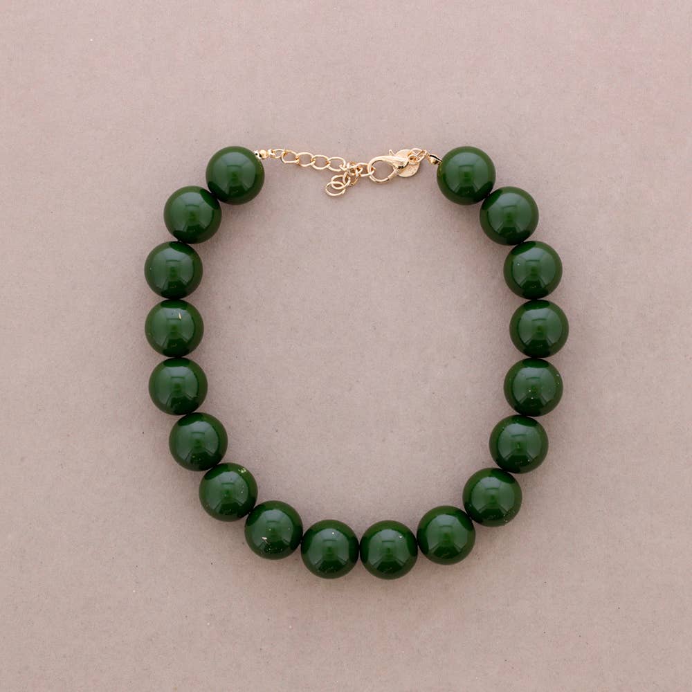 Resin Ball Bead Choker Verde Necklace