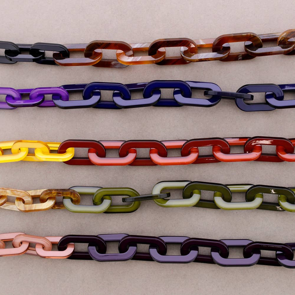 Bicolor Resin Link Choker Blue
