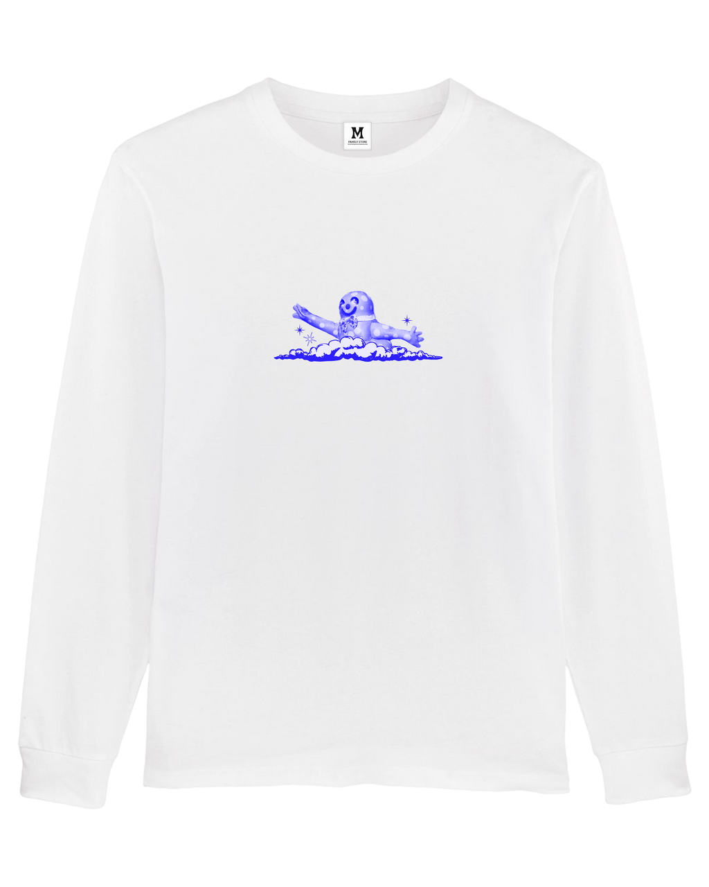 Blobby Front Print White Longsleeve
